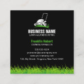 Professionele Zwart Groen Lawn Care & Landscaping Vierkante Visitekaartje (Voorkant)