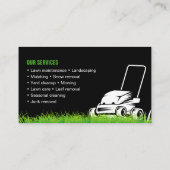 Professionele Zwart Groen Lawn Care & Landscaping Visitekaartje (Achterkant)