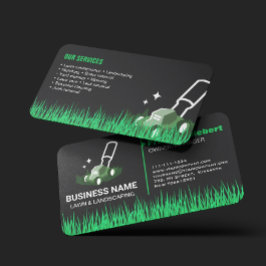 Professionele Zwart Groen Lawn Care & Landscaping Visitekaartje