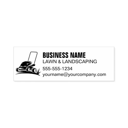 Professionele Zwart Groen Lawn Care & Landscaping Zelfinktende Stempel (Design)