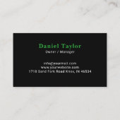 Professionele zwart-groene landschapsarchitectuur visitekaartje (Achterkant)