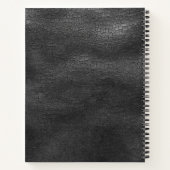 Professionele zwart lederen gouden streep monogram notitieboek (Achterkant)