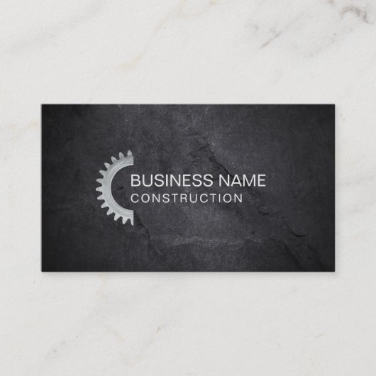 Professionele zwart-stontextuur van de bouw visitekaartje (Voorkant)