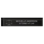 Professionele zwart wit advocaat advocaat naambordje (Voorkant)