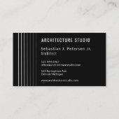 Professionele zwart-wit architect moderne ontwerpe visitekaartje (Achterkant)