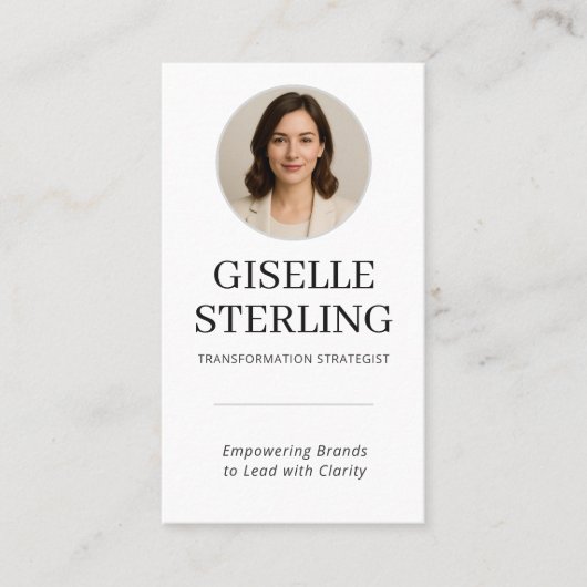 Professionele zwart-wit foto QR Code Modern Visitekaartje (Voorkant)