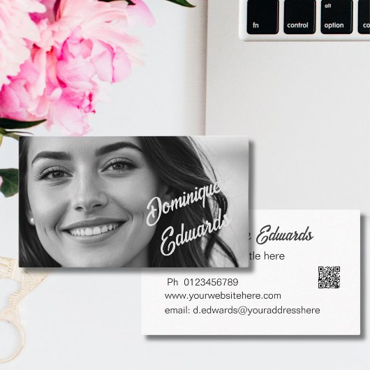 Professionele Zwart Wit Foto Sociale Media Visitekaartje