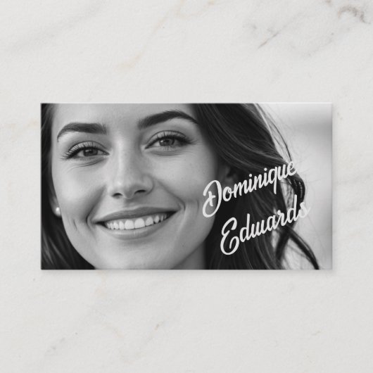 Professionele Zwart Wit Foto Sociale Media Visitekaartje (Voorkant)