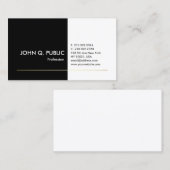 Professionele Zwart Wit Goud Elegante Moderne Vlak Visitekaartje (Voorkant / Achterkant)
