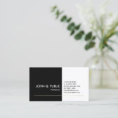 Professionele Zwart Wit Goud Elegante Moderne Vlak Visitekaartje (Staand voorkant)