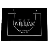 Professionele Zwart & wit Groomsmen Minimalist Groot Cadeauzakje (Voorkant)