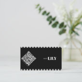 Professionele Zwart-Wit Klassieke Lijn QR code Visitekaartje (Staand voorkant)