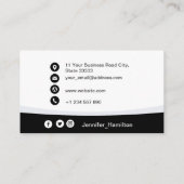 Professionele zwart-wit logo QR-code foto Visitekaartje (Achterkant)