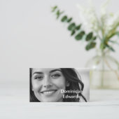 Professionele Zwart Wit Moderne Foto Sociale Media Visitekaartje (Staand voorkant)