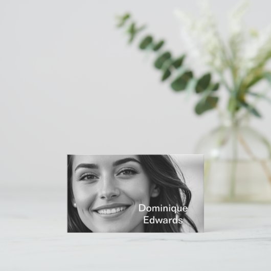 Professionele Zwart Wit Moderne Foto Sociale Media Visitekaartje (Staand voorkant)