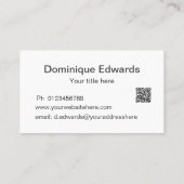 Professionele Zwart Wit Moderne Foto Sociale Media Visitekaartje (Achterkant)