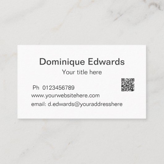 Professionele Zwart Wit Moderne Foto Sociale Media Visitekaartje (Achterkant)