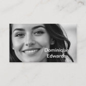 Professionele Zwart Wit Moderne Foto Sociale Media Visitekaartje (Voorkant)