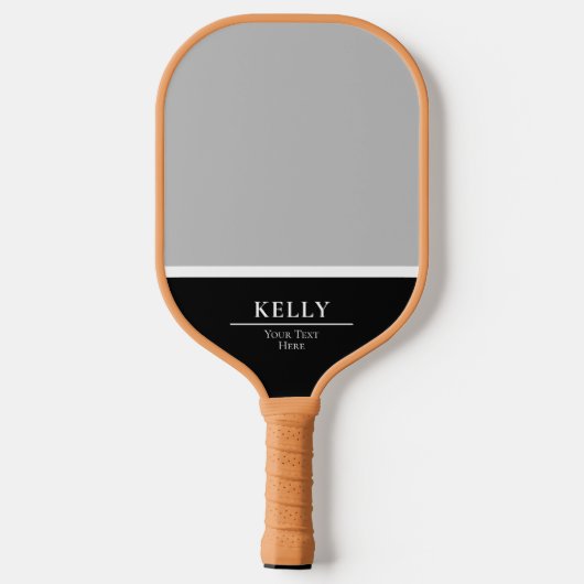 Professionele Zwart-wit Monogram Naam Pickleball Paddle (Achterkant)