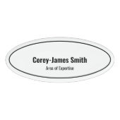 Professionele Zwart Wit Naam Expertise Ovaal Naambadge (Voorkant)