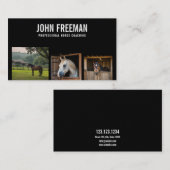 Professionele Zwart & Wit Paard Foto Equine Visitekaartje (Voorkant / Achterkant)