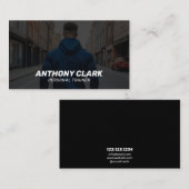 Professionele zwart-wit personal trainer visitekaartje (Voorkant / Achterkant)