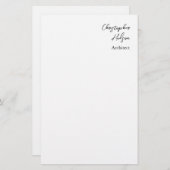 Professionele Zwart Wit Plain Architect Briefpapier (Voorkant / Achterkant)