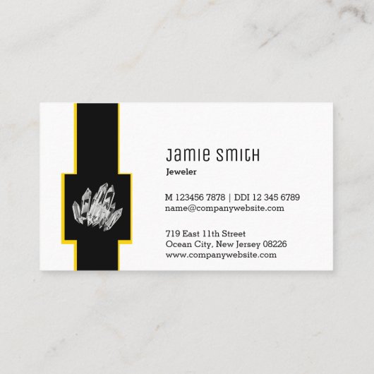 Professionele zwart-wit QR Code Juwelier Visitekaartje (Achterkant)