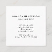 Professionele zwart-wit scanbare QR-code Vierkante Visitekaartje (Achterkant)