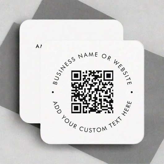 Professionele zwart-wit scanbare QR-code Vierkante Visitekaartje