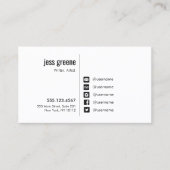 Professionele zwart-wit sociale media pictogrammen visitekaartje (Voorkant)