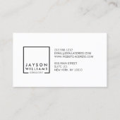 Professionele zwart-wit vierkante Logo I Visitekaartje (Achterkant)