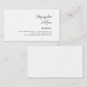 Professionele zwart wit vlakke architect dik visitekaartje (Voorkant / Achterkant)