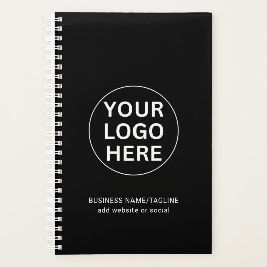 Professionele zwart-wit zakelijke Logo & tekst Planner (Voorkant)