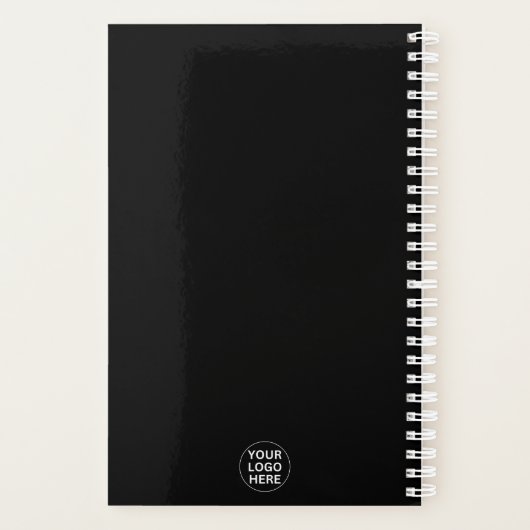 Professionele zwart-wit zakelijke Logo & tekst Planner (Achterkant)