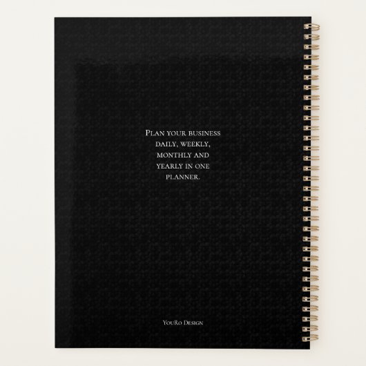 Professionele zwart-witbedrijven planner (Achterkant)