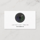 Professionele zwart-witcamera-lens visitekaartje (Voorkant)