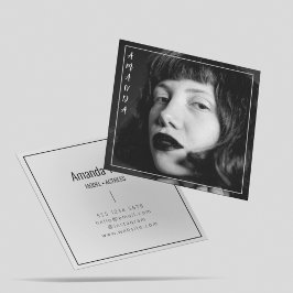 Professionele zwart-witfotografie vierkante visitekaartje