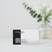 professionele zwart-witQR-code Visitekaartje (Staand voorkant)