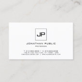 Professionele zwart-witte Sjabloon monogram Visitekaartje (Achterkant)