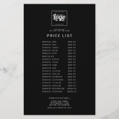 Professionele zwarte aangepaste logo prijs service flyer (Achterkant)