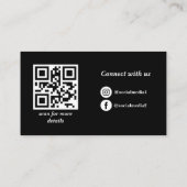 Professionele zwarte aangepaste zakelijke Logo QR- Visitekaartje (Achterkant)