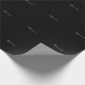 Professionele zwarte add jouw naam handschriftherf cadeaupapier (Hoek)