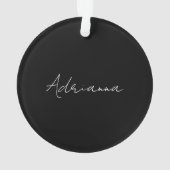 Professionele zwarte add jouw naam handschriftherf ornament (achterkant)
