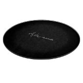 Professionele zwarte add jouw naam handschriftherf snijplank (Hoek)