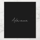 Professionele zwarte add jouw naam handschriftherf wijn etiket (Enkel label)