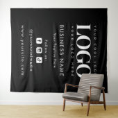 Professionele zwarte add Logo sociale media achter Wandkleed (In Situ (horizontaal))