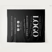 Professionele zwarte add Logo sociale media achter Wandkleed (Voorkant (horizontaal))