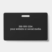 Professionele, zwarte beveiligings-ID foto Badge (Achterkant)