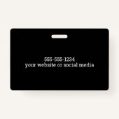 Professionele, zwarte beveiligings-ID foto Badge (Achterkant)